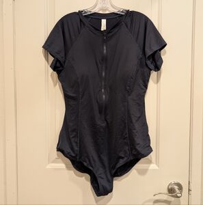 Sea Level Australia Swim Navy Blue Short Sleeve Women's Swimsuit Size 14